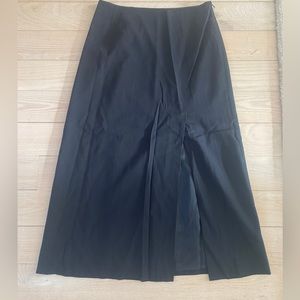 Ann Taylor Midi Black Skirt with Slit